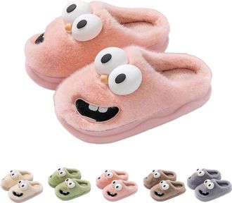 Generic Kissing Slippers Tongue,Tongue Kiss Slippers Couples,3D Cute Funny Cartoon Big-Eyed Dog Cotton Slipper for Couples (Pink,36-37)