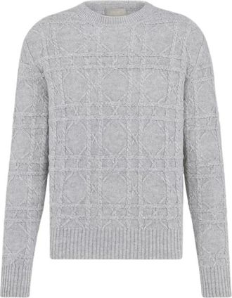Dior Truien & Vesten, Heren, Grijs, L, Linnen, Icons Cannage Sweater