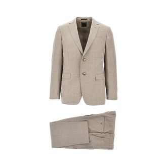 Ermenegildo Zegna Wool and linen twill tailored suit Man 52