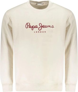 Pepe Jeans London Witte Katoenen Heren Trui Macbeth Plain - Heren - Sweatshirts - Wit - XS - Katoen - Hoodies & sweatvesten