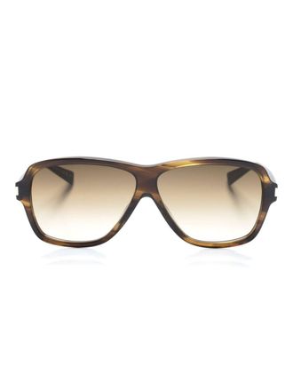 Saint Laurent Eyewear Carolyn oversized-frame sunglasses - unisex - Acetate - 62 - Brown