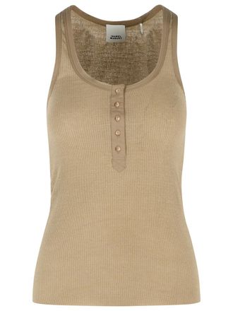 Isabel Marant Geripptes Tanktop Helma von Isabel Marant aus Seidenjersey Light Bronze