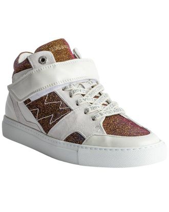 Zadig&Voltaire Mid Flash Sparkle Leather Sneaker