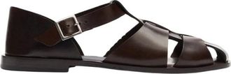 Scarosso Apollo Sandalen - Heren - Sandalen - Bruin - 40 EU - Linnen - Schoenen