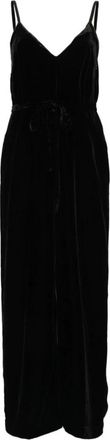 Gold Hawk Zwarte Fluweel Maxi Jurk met V-Hals - Dames - Maxi kleedjes - Zwart - S - Kleedjes