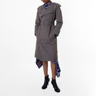 Burberry Cotton-Linen Blend Trench Dress, Brand Size 10 ( US Size 8 )