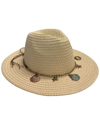 MARCUS ADLER Shell Trim Straw Hat