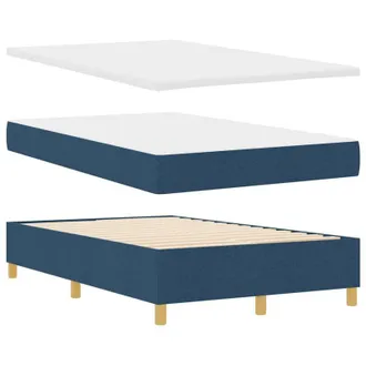 vidaXL Cama Tipo Box Spring Con Colch&oacute;n Azul 120 X 200 Cm Tela Vidaxl
