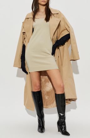 Maison Margiela Trench Coat With Decorative Tie, Womens, Beige