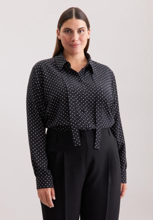 Seidensticker Klassische Bluse SEIDENSTICKER Schwarze Rose, Damen, Gr. 4XL (48), schwarz, 100% Viskose, gemustert, regular fit, Blusen Klassische Bluse, 1/1 Druck