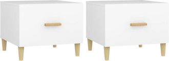 vidaXL Coffee Tables 2 pcs White 50x50x40 cm Engineered Wood vidaXL