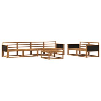 vidaXL Conjunto De Sof&aacute;s De Exterior 7 Pcs Natural Vidaxl