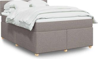 vidaXL Vidaxl - Cama Box Spring Con Colch&oacute;n Tela Gris Taupe 140x190 Cm