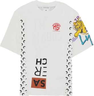 Marine Serre Crescent Moon Pattern Graphic T-Shirt
