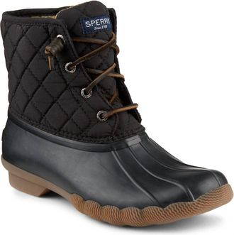 Sperry Top-Sider Womens Saltwater Quilted Nylon Boot In Black
