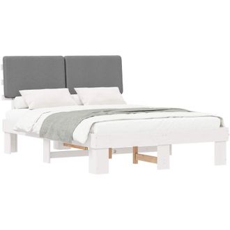 vidaXL Estructura De Cama Con Cabecera Tapizada Gris Claro Vidaxl