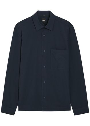 BOSS Boss Leo Stretch-weave Shirt - Dark Blue - Xxl