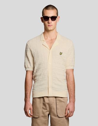 Lyle & Scott Lyle And Scott Mens Revere Collar Knitted Resort Shirt - Size: Regular/36