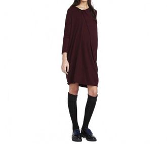 Hatch The Sandrine Long Sleeve Dress In Burgundy