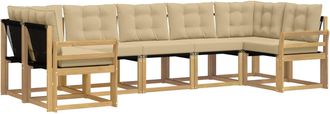 vidaXL Conjunto De Sof&aacute;s De Exterior 7 Uds. Y Beige Vidaxl