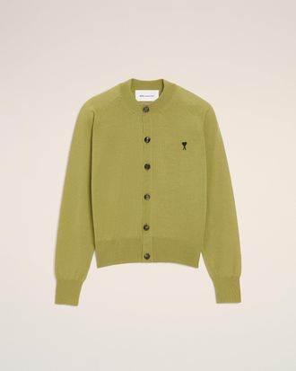 Ami Green Wool Crewneck Ami De Coeur Cardigan Green - XXS - for Women