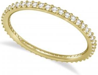 Allurez Petite Diamond Prong-Set Eternity Wedding Band 14k Yellow Gold (0.25ct)