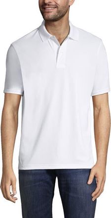 Lands End Short Sleeve Polyester Polo in White at Nordstrom, Size 32