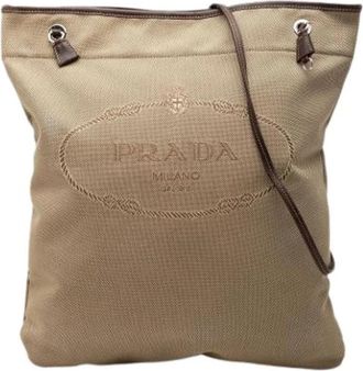 Prada Pre-owned Crossbody Bag - Dames - Vintage Shopper - Beige - ONE Size - Leer - Vintage