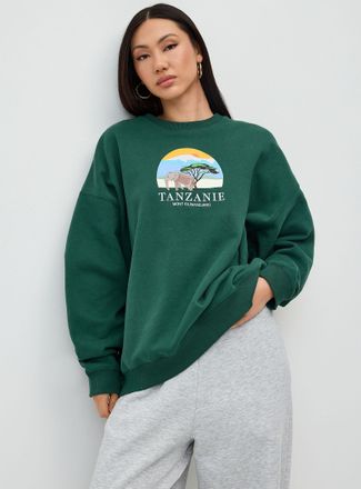 Twik Womens Oversized destination fleece sweatshirt