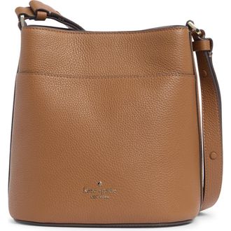 Kate Spade New York leila pebbled leather small bucket bag in Warm Gingerbread at Nordstrom Rack