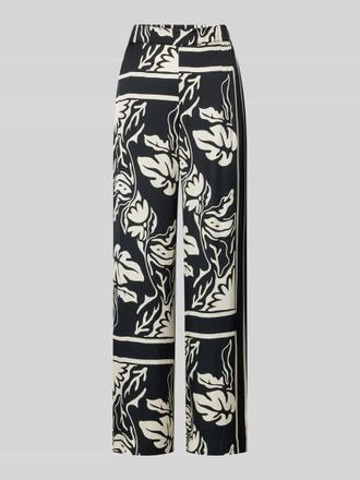 s.Oliver Black Label Wide Leg Stoffhose mit elastischem Bund in Black, Gr&ouml;&szlig;e 34