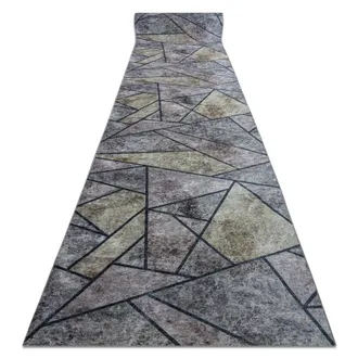 RugsX Passatoia Gommata Lotus Mosaic 22010 Mosaico Grigio Lavabile 120cm Grey 120x910 Cm