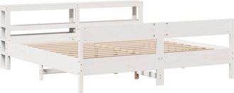 vidaXL Vidaxl - Bed Frame without Mattress White 180x200 cm Super King Solid Wood Pine