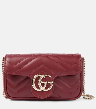 Gucci Schultertasche GG Marmont Mini aus Leder