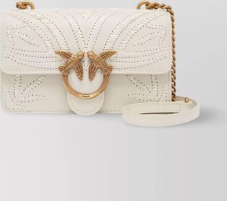 Pinko raffia and leather crossbody bag
