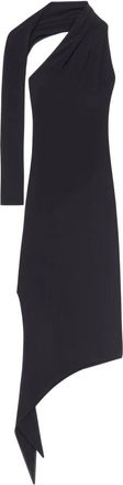 Courr&egrave;ges Asymmetrische Zwarte Cr&ecirc;pe Jurk - Dames - Feestkleedjes - Zwart - M - Kleedjes