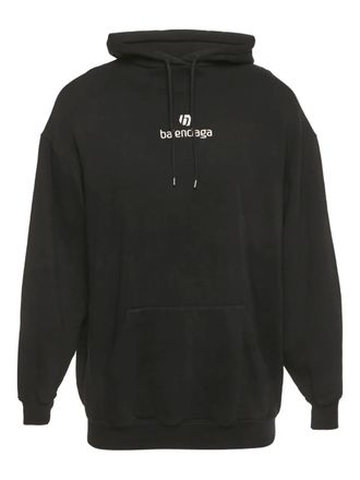 Balenciaga logo-embroidered hoodie - Black