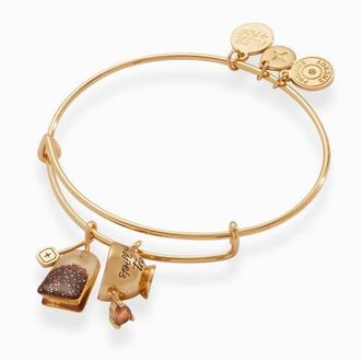 Alex and Ani Spill the Tea Cup & Tea Bag Charm Bangle in Gold at Nordstrom
