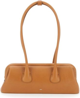 Osoi Osoi Boat Wide Mini Brown Shoulder Bag With Round Handles In Suede Woman