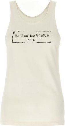 Maison Margiela Beige Logo tank top