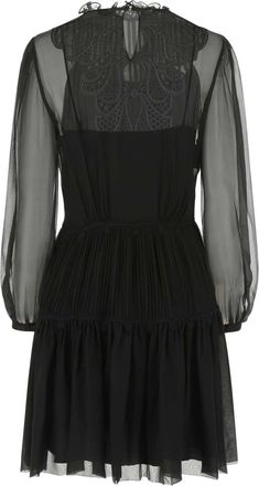Alberta Ferretti Womens Black Chiffon Mini Dress V0555 Abiti
