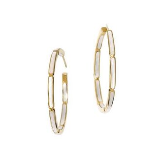Jan Leslie Inside Out Hoop Earring Set In Sterling With 18K Gold Overlay in White at Nordstrom