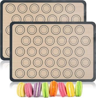 OEM Juego De 2 Tapetes De Silicona Para Hornear, 42 X 29,5 Cm, Accesorio De Cocina Reutilizable, Apto Para Macarons, Pizzas, Pan Y Masas