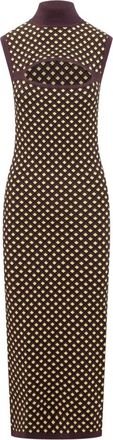 P.A.R.O.S.H. Mouwwloze Turtleneck Jurk met Uitsparing - Dames - Kleedjes - Veelkleurig - L - Kleedjes