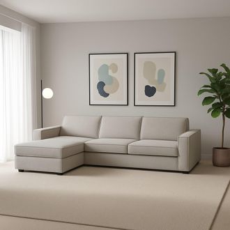 Talamo Italia Sof&aacute; Fijo Dfabbia, Sof&aacute; De Esquina, 100% Made In Italy, Sof&aacute; Sal&oacute;n Con, Pen&iacute;nsula De Contenedores Izquierda, Con Reposabrazos Est&aacute;ndar, Cm 280x95h90, 