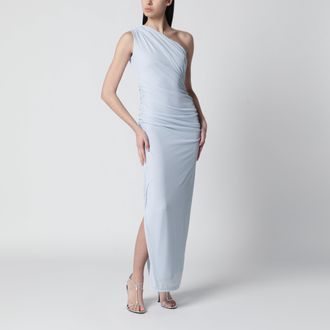 Rotate One-shoulder draped maxi dress in Plein Air blue