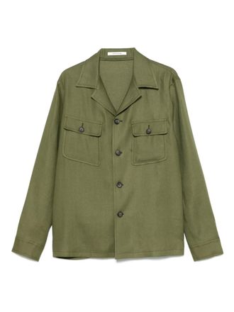 Tagliatore Tempest shirt - men - Linen/Flax/Cupro - 54 - Green