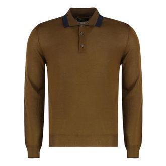 Moorer Tops, Heren, Bruin, M, Katoen, Terence Katoenen Gebreide Polo