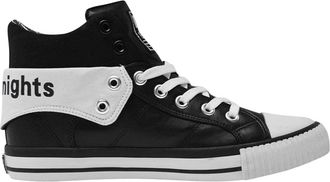 British Knights British Knights Heren Roco hoge sneakers met omgeslagen kraag (Zwart, Wit)