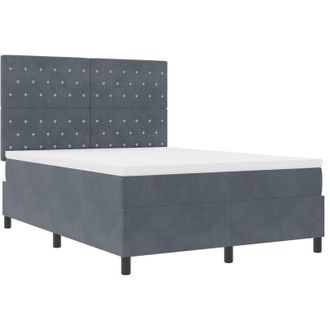 vidaXL Vidaxl - Cama Tipo Box Spring Gris Oscuro 160 X 200 Cm Terciopelo